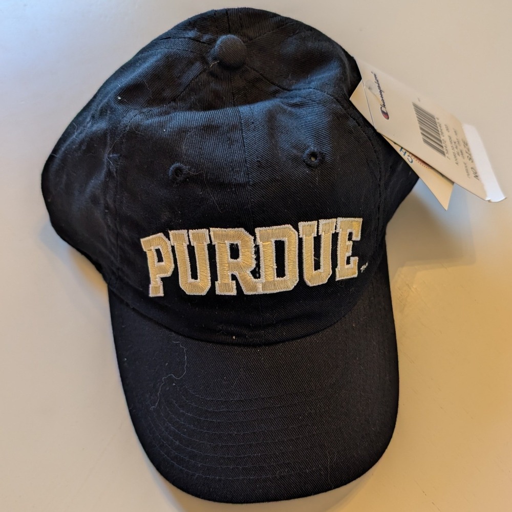 Champion Purdue Boilermakers Hat Mens‎ Black Adjustable Strapback Cap A1085 NEW